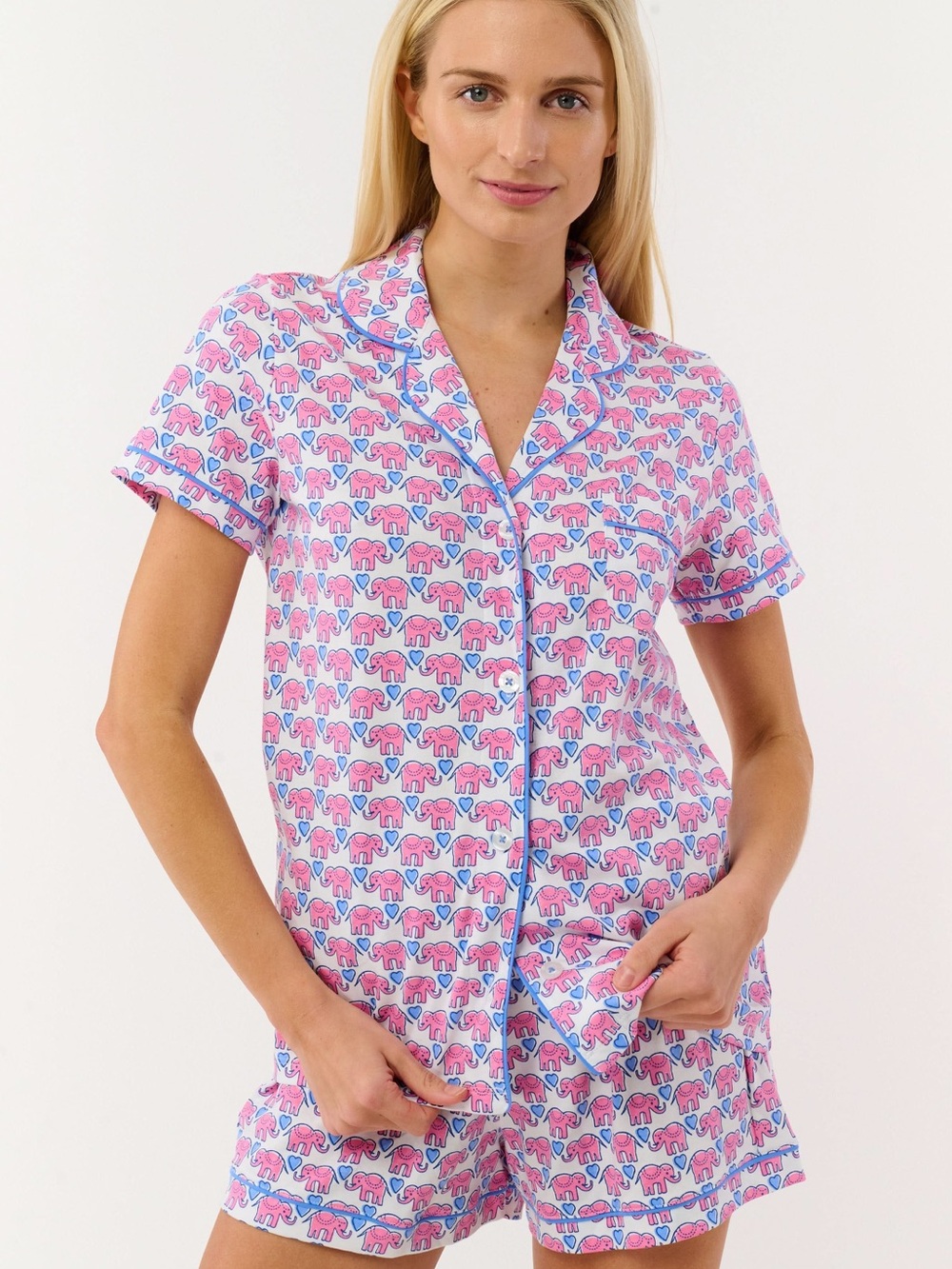 Roller Rabbit Hathi Hearts Polo Pajamas